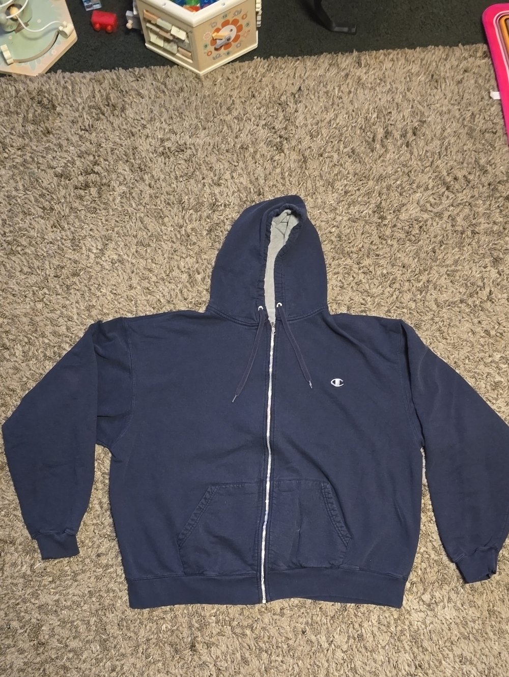 Champion Navy Men's Full-Zip Hooded Sweatshirt